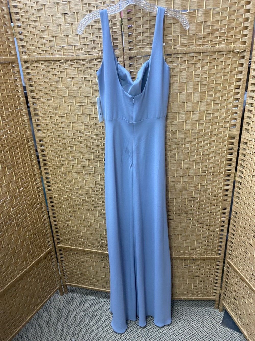 Elegant Slate Blue bridesmaid gown with Cowl Neck - Picture 2 of 5